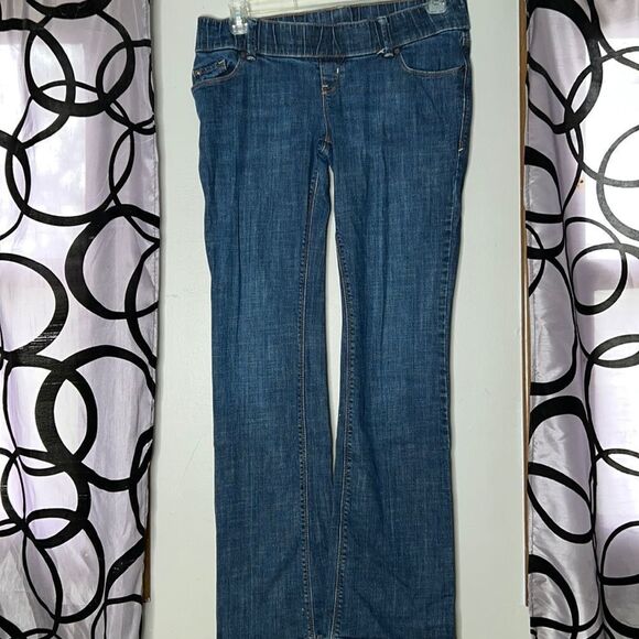 Old Navy Maternity woven Waistband boot, cut stretch, jeans size 6 long - Picture 1 of 14